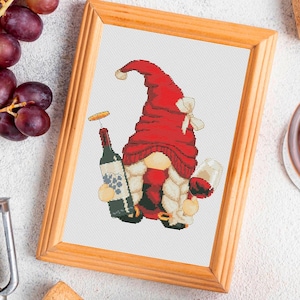 Cross stitch pattern Wine gnome