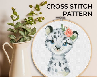 Cross stitch pattern, Leopard, Animal cross stitch, Counted cross stitch, Cat cross stitch