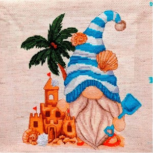 Beach Gnome Cross Stitch Pattern