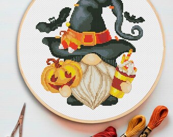 Schema punto croce Halloween Strega