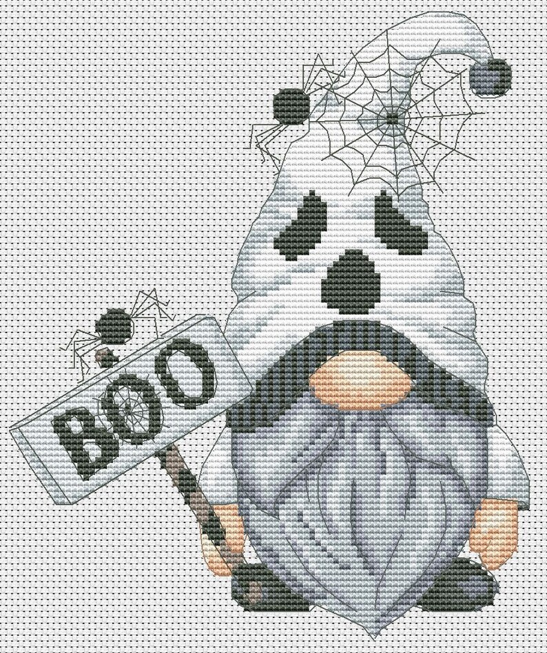 Ghost Cross Stitch Pattern Creepy Cross Stitch Ghost Cross - Etsy