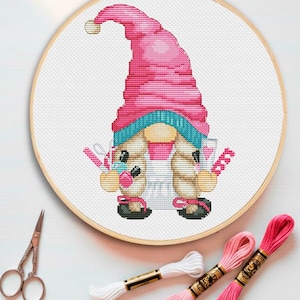 Schema punto croce per gnomo onicotecnico (download digitale)