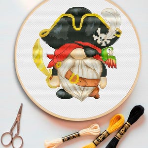 Pirate Gnome Cross Stitch Pattern PDF — Counted Embroidery Chart, Instant Download, DIY Digital Needlework