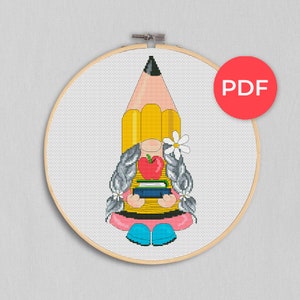 Teacher, Cross stitch pattern, School cross stitch, Teacher cross stitch, Back to school, Counted cross stitch, Teacher gift