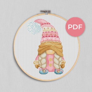 Winter female, Cross stitch pattern, Winter cross stitch, Modern cross stitch, Counted cross stitch