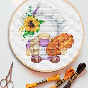 Bread Baker, Gnome Cross stitch pattern