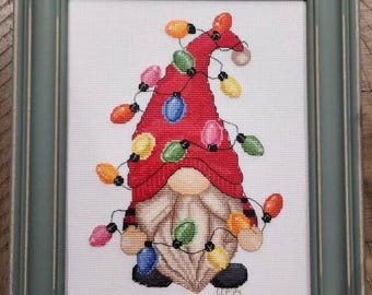 Christmas gnome, Cross stitch, Christmas cross stitch, Gnomes cross stitch, Modern cross stitch