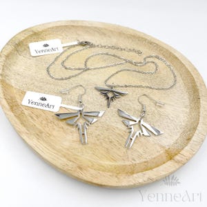 Firefly Symbol Necklace and Earrings Set - Silver Cosplay Jewelry