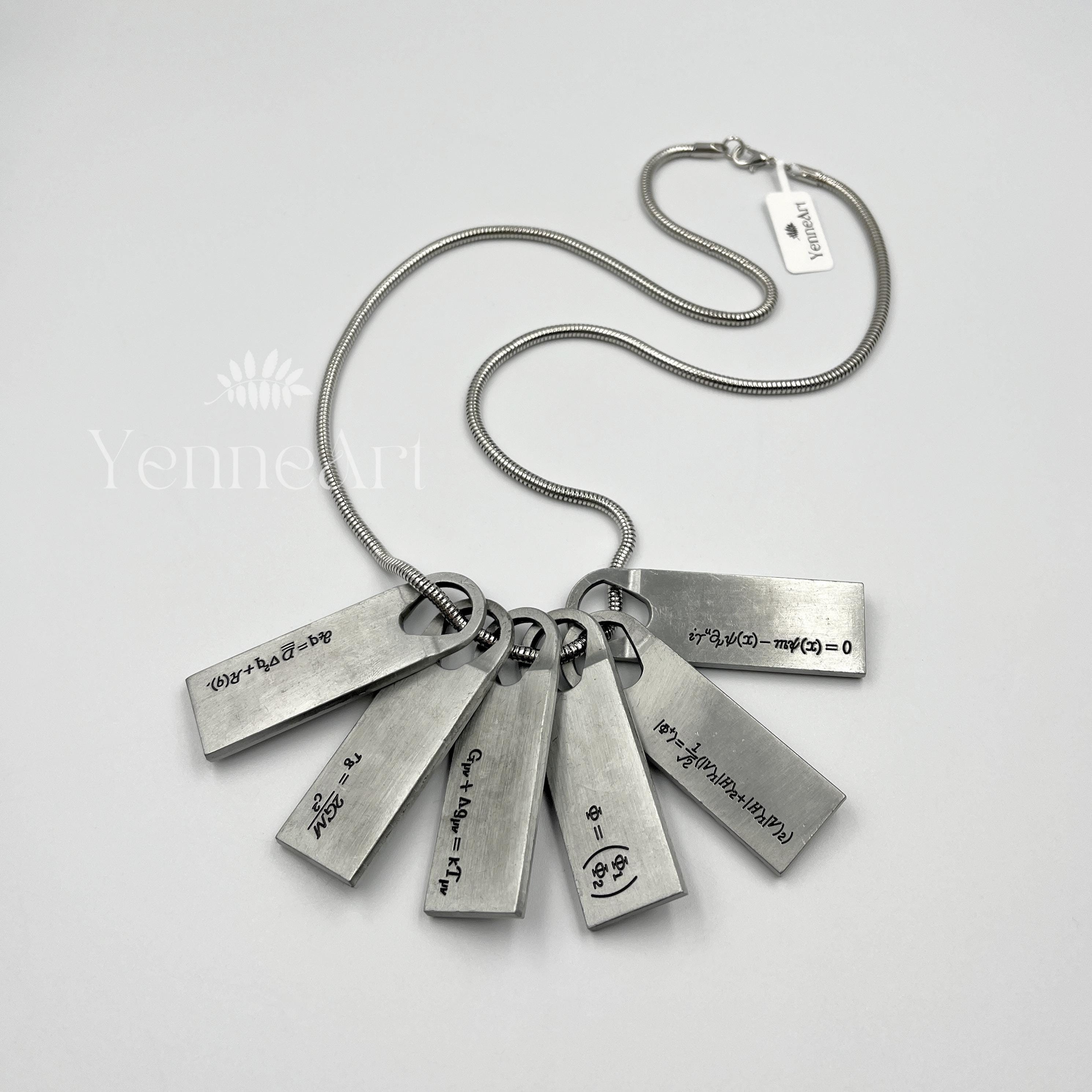 Futuristic Equation Necklace, Sci-fi Symbol Pendant, Minimalist