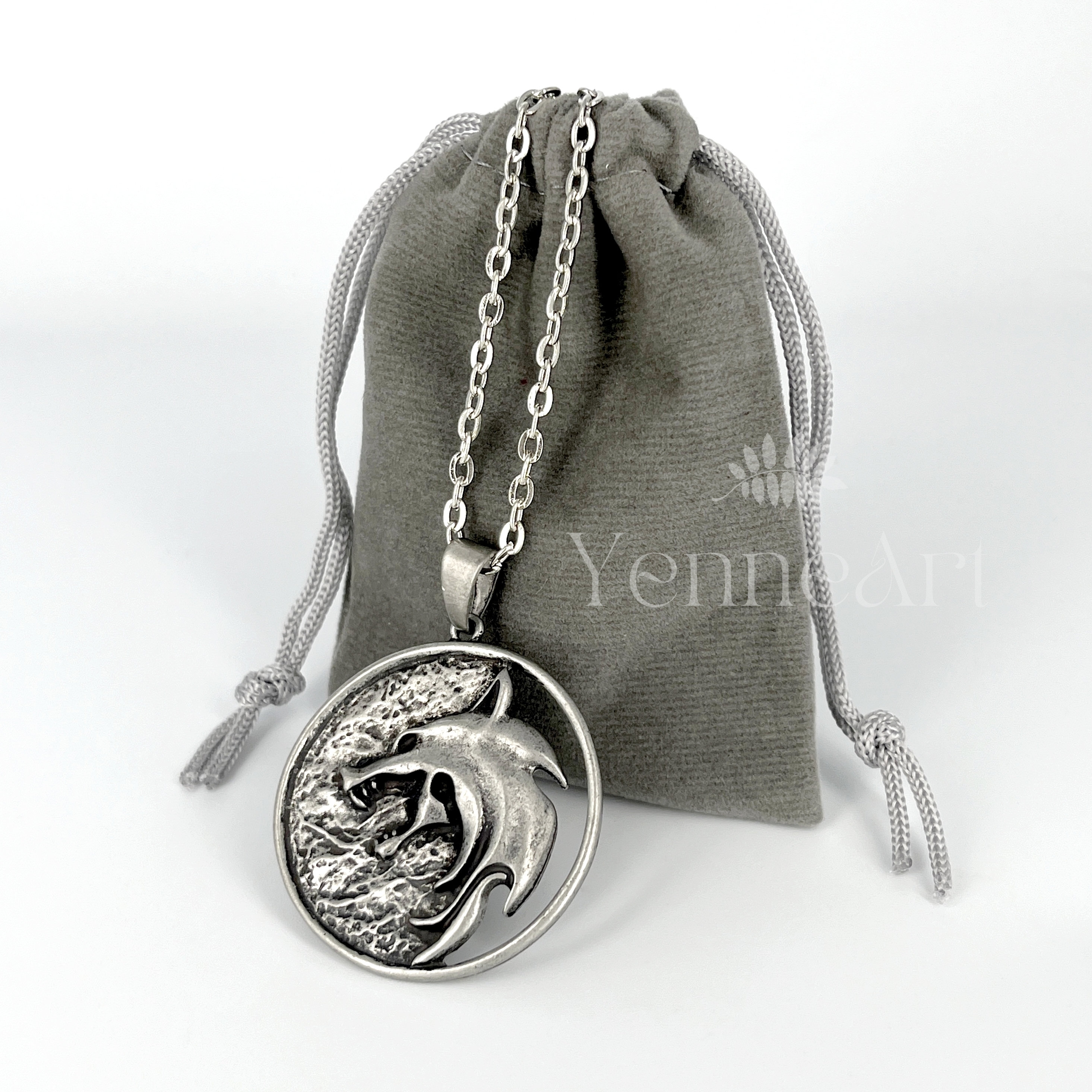 Ciondolo The Witcher Wolf Amuleto Talismano Collana Cosplay - Foto 9