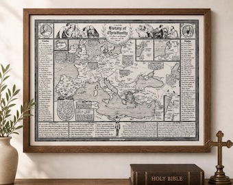 The History of Early Christianity Map • Fine Art Print