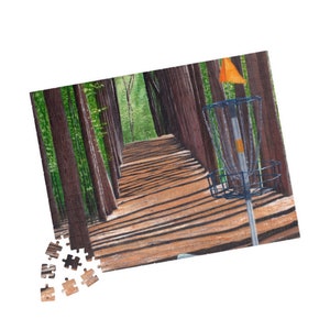 DISC GOLF PUZZLE of Original Oil Painting Artwork Jigsaw Puzzle, Adult Puzzle, Kids Puzzle, Unique Puzzle Holiday Christmas Gift Idea