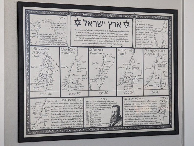 India Jews Map Buy Jewish Kingdom Map Hand Drawn Map of the History of Israel and ...