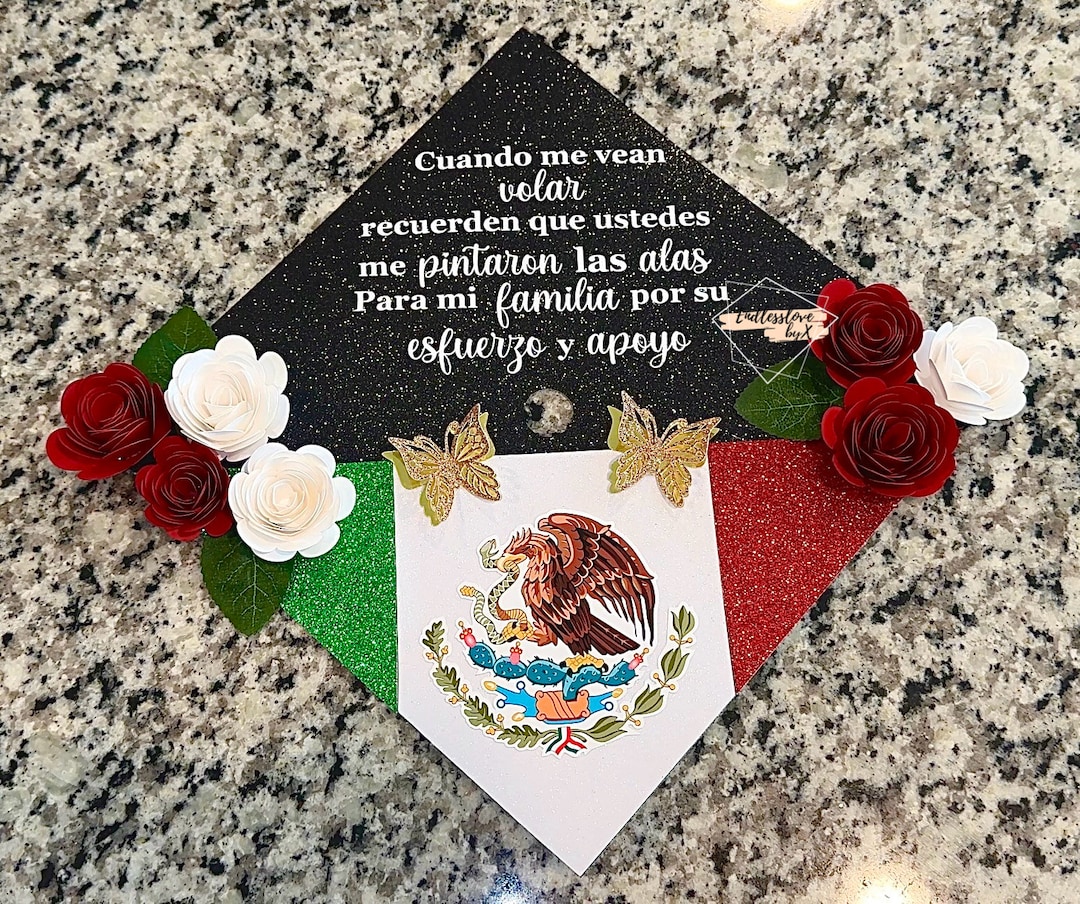 Mexican Flag Graduation Cap Topper, First Gen Latina, Class of 2024 ...