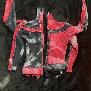 Reciprocal Sweater, Men’s sweater in Red-Blue and Blue-red, upcycled