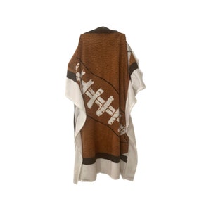Fleece Touchdown Kaftan, Football Print, Nine Yards, Sunday night football, zero waste clothing