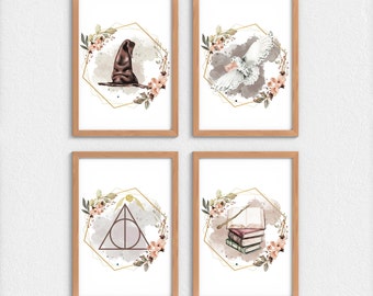 HP Minimalist Magical Object Digital Poster | Hp png svg jpg | Wizarding World poster | wall decor | wizard magic movie art | hp nursery art