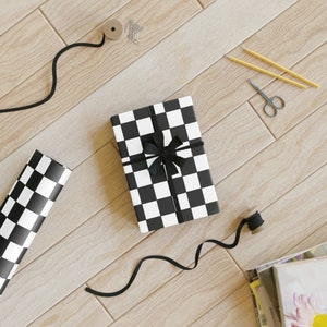 Checkered Gift Wrap, Racing Gifts, Presents For Racers, Christmas Giftwrap, Birthday, Race Mom image 2