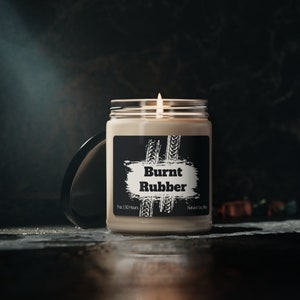 Burnt Rubber Scented Soy Candle, Racing Candles, Funny Race Gifts