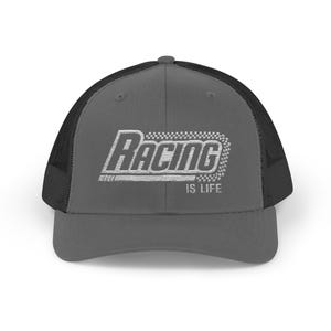 Racing Life Snapback Trucker Cap, Perfekt für Auto-Enthusiasten, verstellbare Baseballmütze, Geschenk für Rennsportfans, Veranstaltungen im Freien, Sport