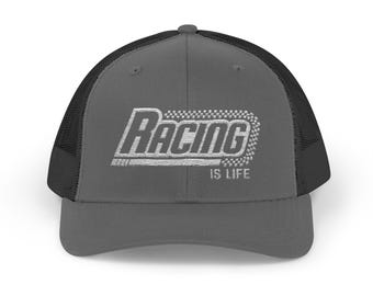 Boné Snapback Trucker Racing Life, perfeito para entusiastas de carros, boné de beisebol ajustável, presente para fãs de corrida, eventos ao ar livre, esportes