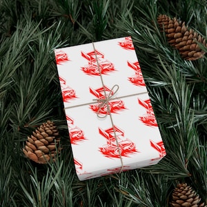 Winged Sprint Car Gift Wrapping Paper, Racing Gift Wrap, Christmas Holiday Gifting Papers image 1