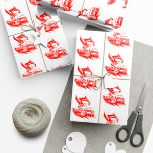 Winged Sprint Car Gift Wrapping Paper, Racing Gift Wrap, Christmas Holiday Gifting Papers image 3