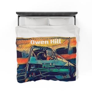 Personalized Racing Blanket, Custom Race Gift, Personal Picture Bedding, Throw For Race Car Fans, Quarter Midget Racing,