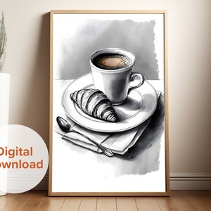 Coffee Wall Art, Digital Print, Kitchen Wall Art, Food Poster, Rustic Wall Art, Home Cafe Decor, Minimal Coffee Print, Coffee Lover Gift