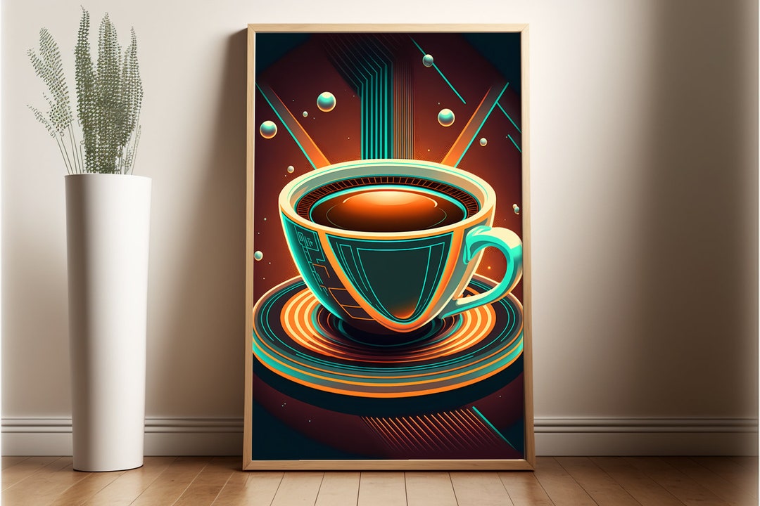 Coffee Poster, Art Deco Wall Art, Coffee Bar Art, Art Deco Poster — free download