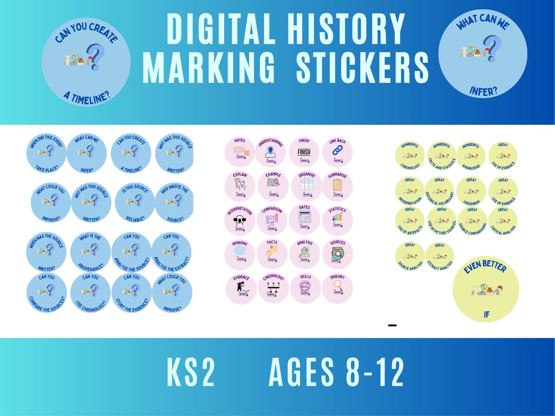 Sample History Sticker Digital Stickers. Teacher History Feedback Marking. Digital Stickers - Etsy