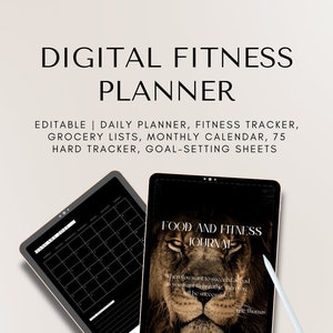 Digital Fitness Planner, GoodNotes fitness planner, fitness journal, fitness tracker, workout planner, iPad planner, aesthetic planner