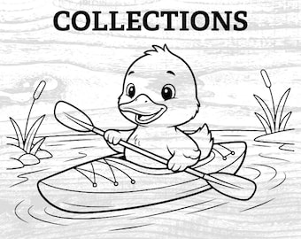 Pato en kayak PNG, clipart de dibujos animados (archivo digital)