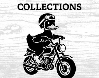 Archivo digital PNG de un pato en una minimoto