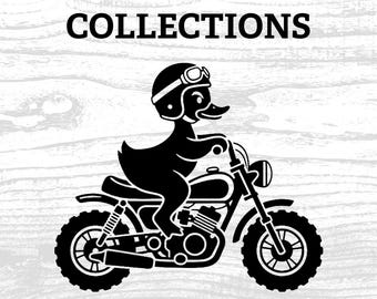 Archivo digital PNG de un pato en una minimoto