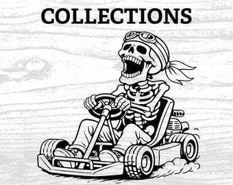 Archivo digital PNG de Skelton riendo en un carrito de golf