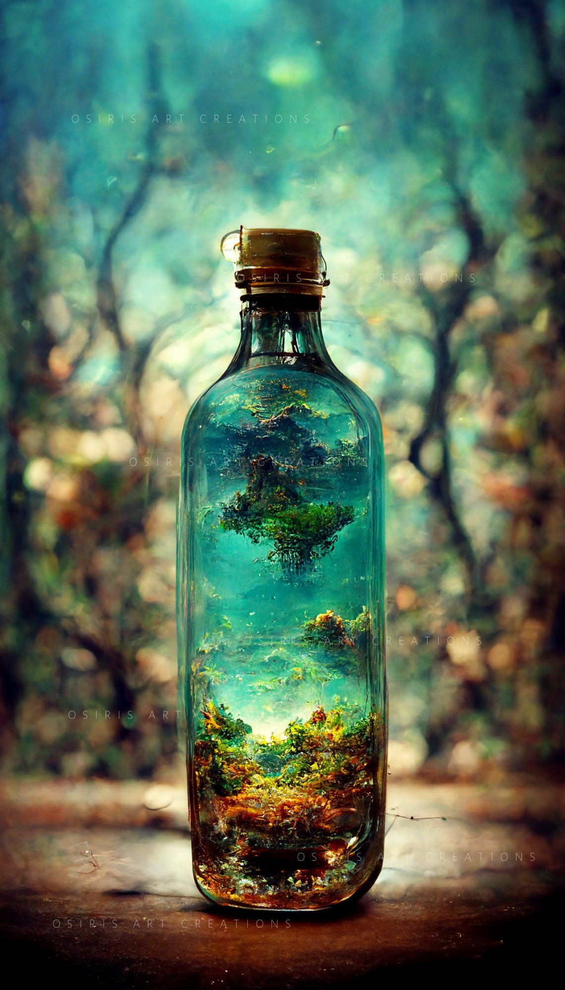 Nature in a Bottle Digital Art Printable Art Instant Download Etsy