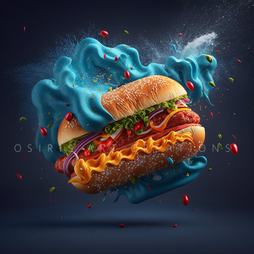 Printable Sandwich Art Poster Food Art Wall Art Digital Etsy