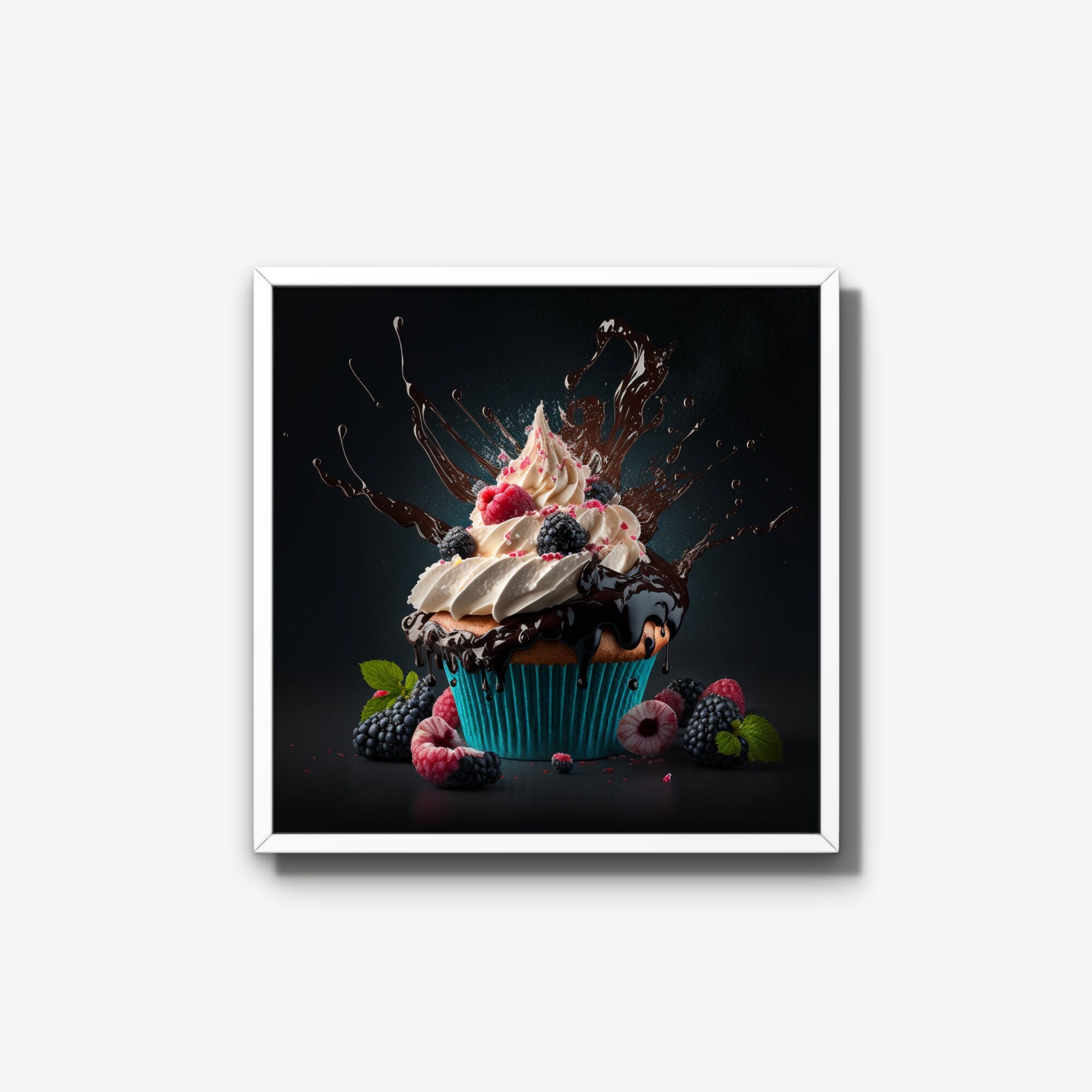Printable Cupcake Art Poster Food Art Wall Art Digital Etsy