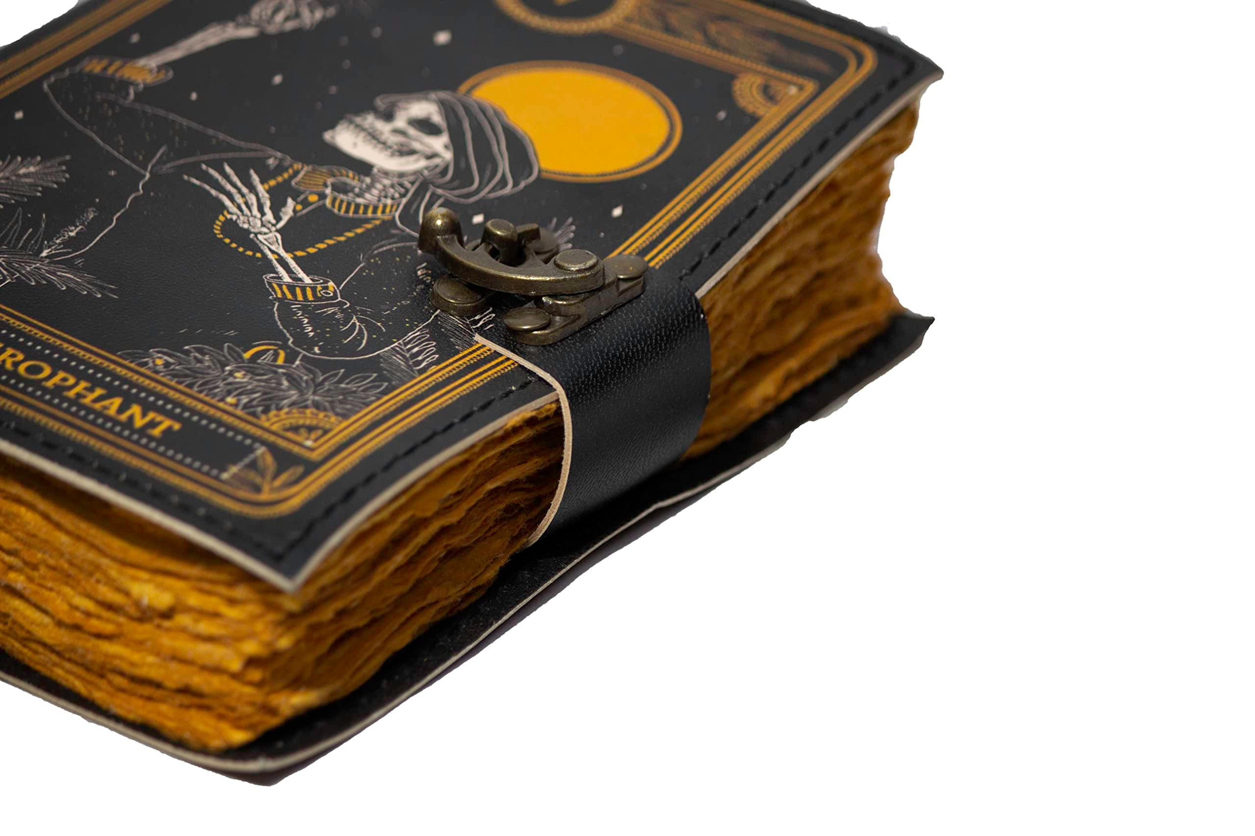 Blank Spell Book of Shadows Leather Journal Lock Clasp Antique Handmade ...
