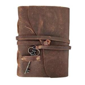 Diario in pelle vintage personalizzato - Quaderno diario personalizzato - Carta antica con bordo frastagliato fatta a mano - Regali per lei e lui
