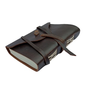 Diario rilegato in pelle nera con carta 100% fatta a mano, diario ricaricabile in pelle pieno fiore fatto a mano A5 Rustic Tan, diario ricaricabile