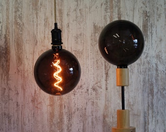 Schwarz Rauch Edison Glühbirne, gebogene runde Glühbirne, Vintage Stil Spiral Filament, E27 4w / 40w voll dimmbare Glühbirne, Loft Glühbirne, Oryginal