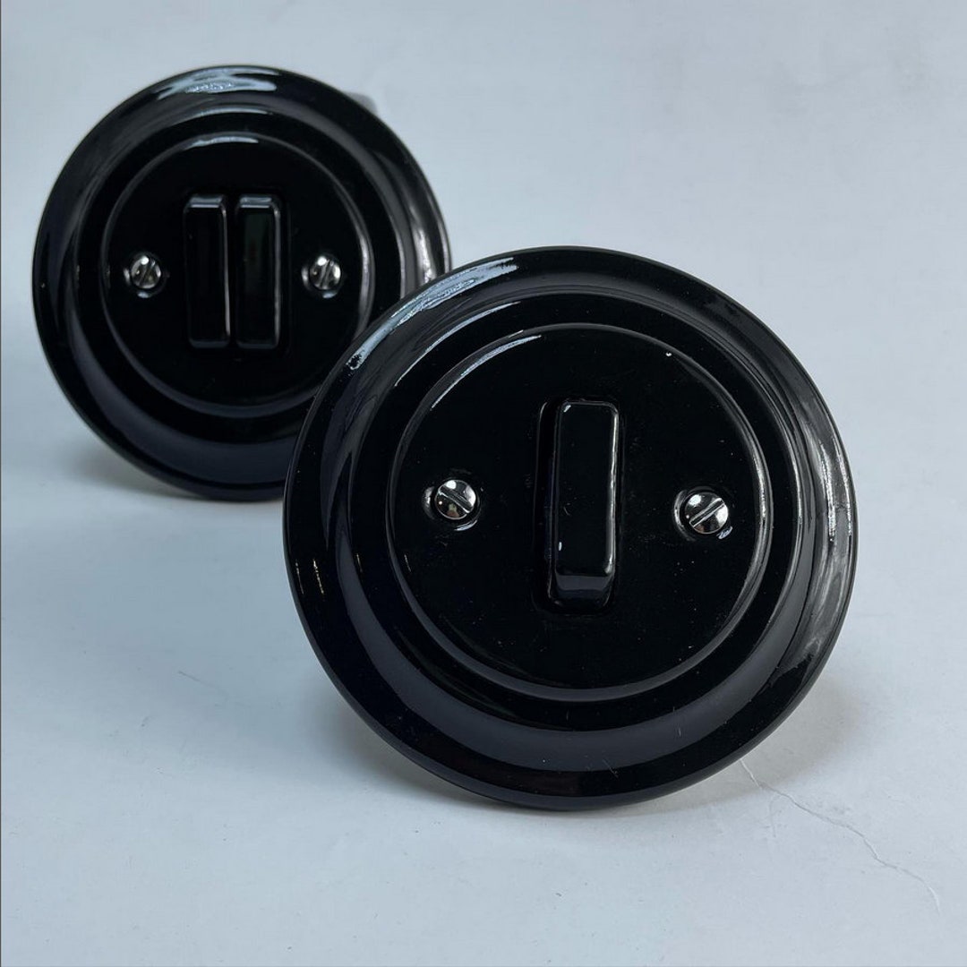 Retro Ceramic 2 Gang, Wall Mounted Electrical Switch, Double Way Light