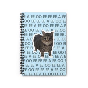 Cute Cat Meme Notebook, Funny Spiral Notebook, Simple Gift, Ruled Line Journal, Cute Stationery