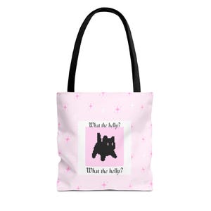 What the Helly Pixel Cat Tote Bag, Kawaii Kitty Handbag, Funny Meme Shoulder Bag, Cute Animal Purse, Geeky Laptop Tote, Gift for Cat Lovers