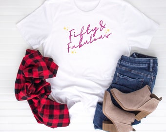 Fifty & Fabful Shirt, 50. Geburtstag Shirt, Hallo 50 Shirt, Geburtstag Shirt, 50. Geburtstag, 50. Geburtstag Geschenk, 50 und Fabful Shirt