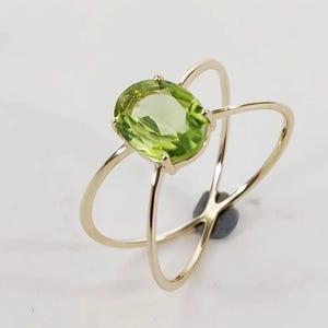 X Ring | Criss Cross Ring | Crossover Ring | Peridot Criss Cross Ring, Gold Plated X Ring |  X Cross Ring | Statement Ring, Gift For Her