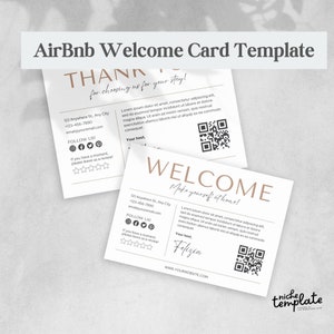 AirBnb Welcome Card Template | Editable, Canva Template