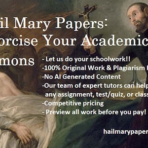 Homework Help & Tutoring Services! Let us do your assignment! 100% Original A+ Work for Busy Students! Review Work Before Payment!!